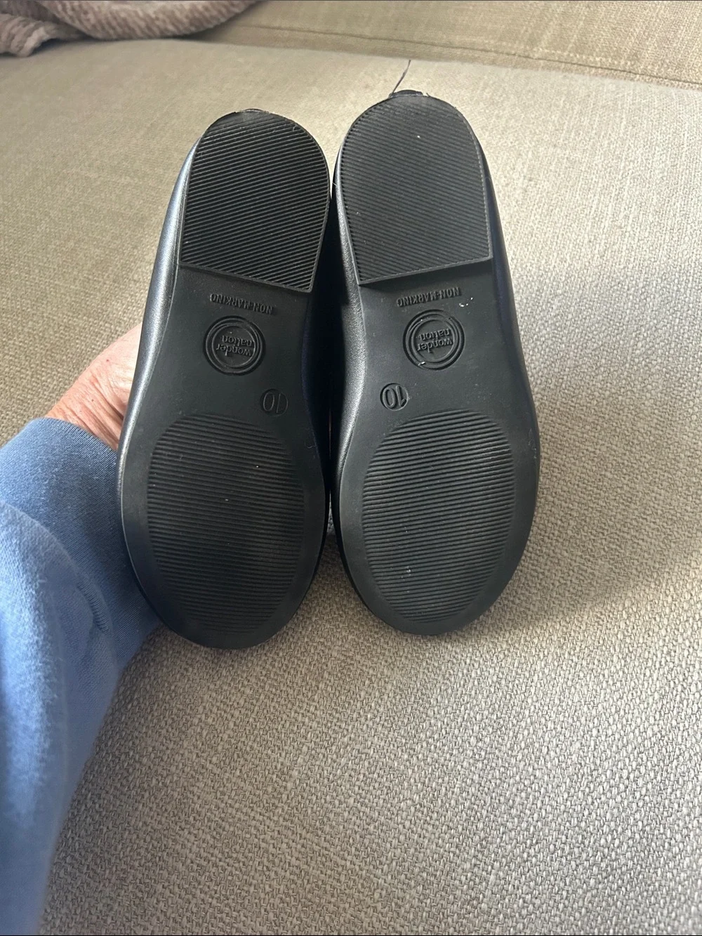 wonder nation Black Mary Jane Ballet Flats with Bow Detail sz 10